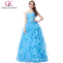 Grace Karin Strapless Long Blue Prom Vestidos de Baile Vestidos de Quinceañera CL3411-3